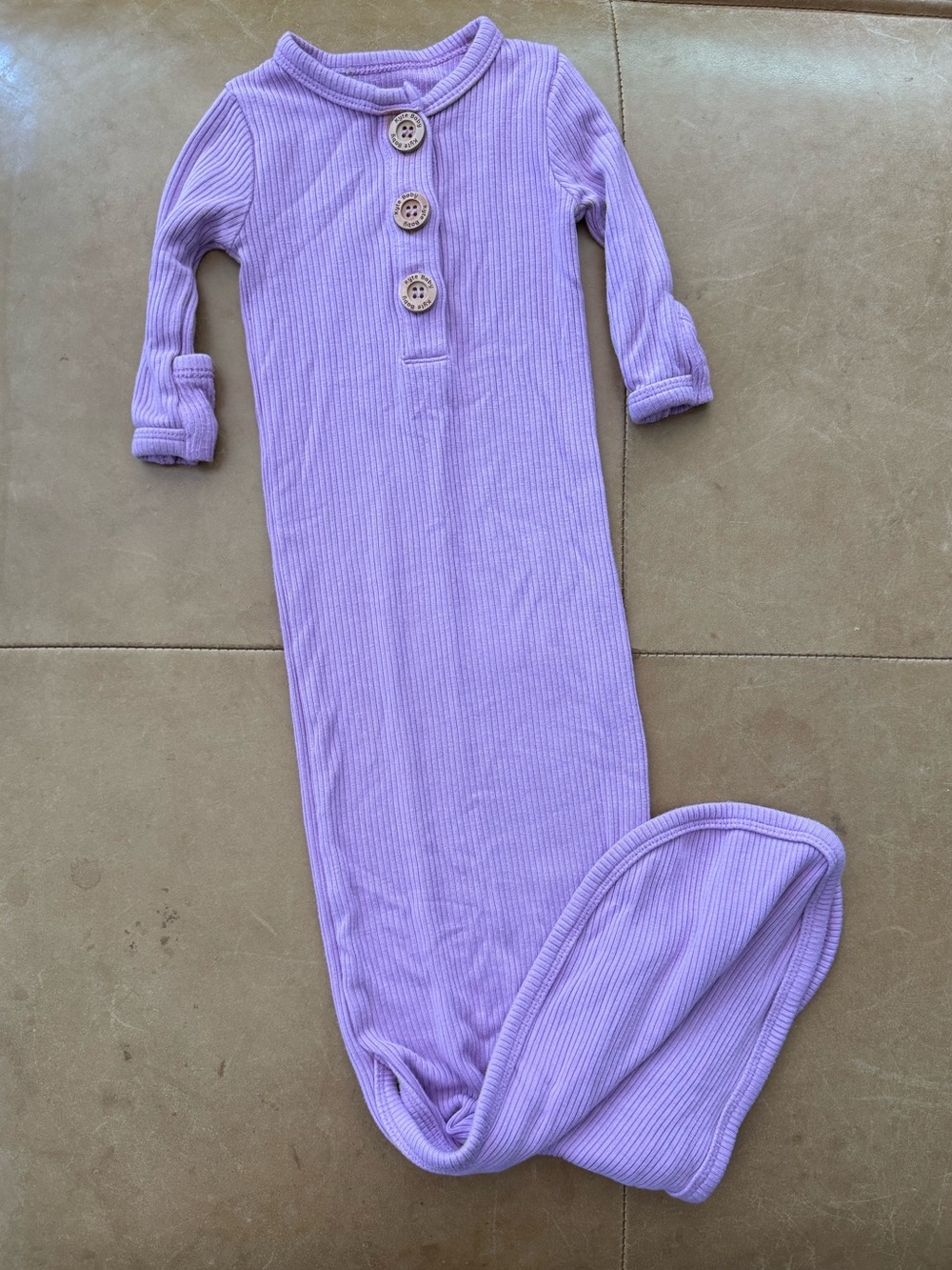 Kyte Baby Viscose Bamboo Ribbed Purple Gown